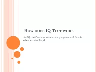 How does IQ Test work?