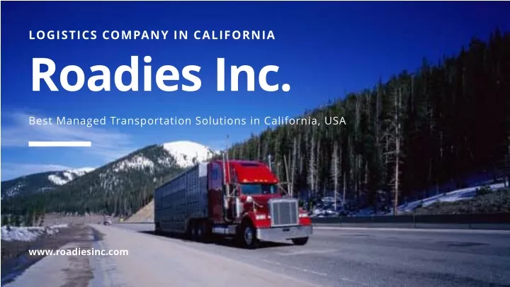 logistics company in california