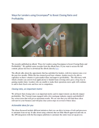 ways for lenders using encompass to boost closing