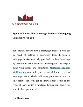Mortgage  Brokers  Central  Coast