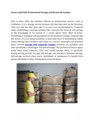 secure and fully professional storage