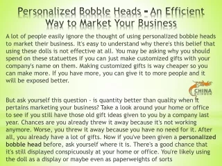 Personalized Bobble Heads - An Efficient Way to Market Your Business