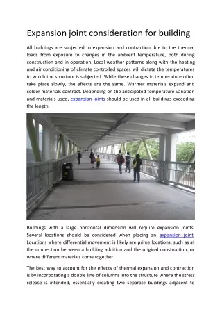 expansion joint consideration for building