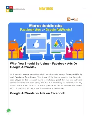 Facebook Ads Vs Google AdWords - CTM