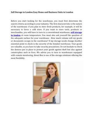 self storage in london easy home and business