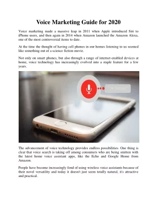 voice marketing guide for 2020