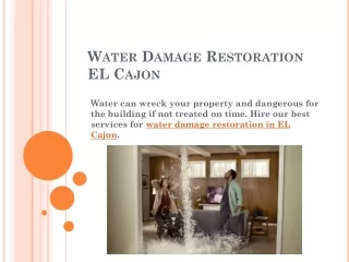 Water Damage Restoration EL Cajon