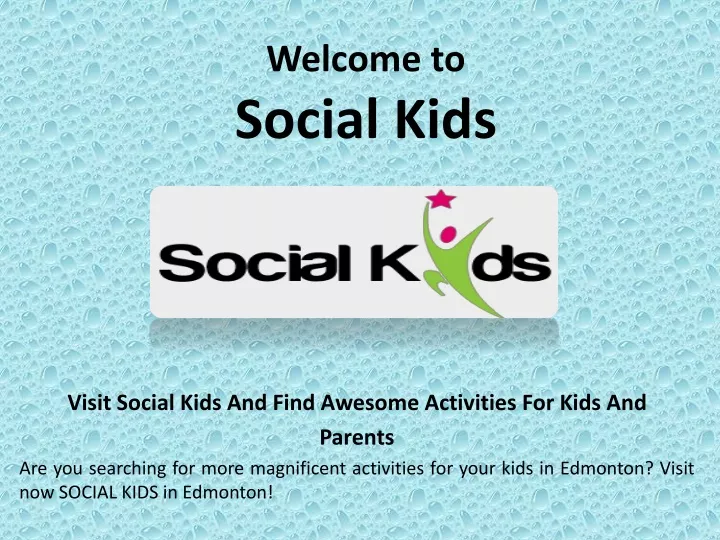 welcome to social kids