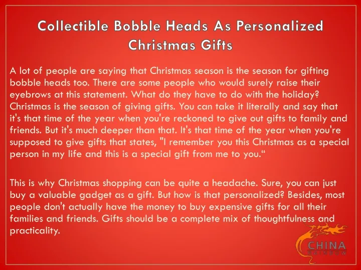 collectible bobble heads as personalized christmas gifts