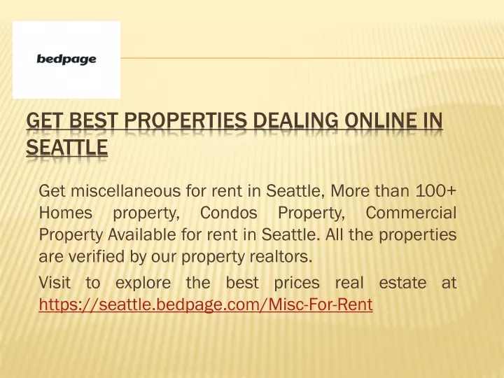 get best properties dealing online in seattle