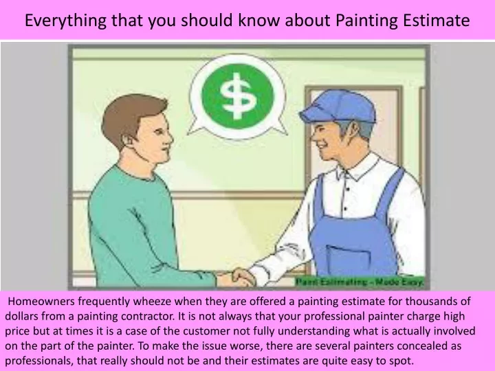 everything that you should know about painting estimate