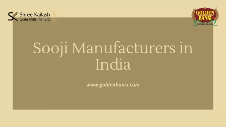 sooji manufacturers in india