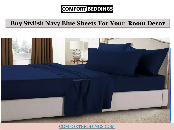 buy stylish navy blue sheets f or your room decor