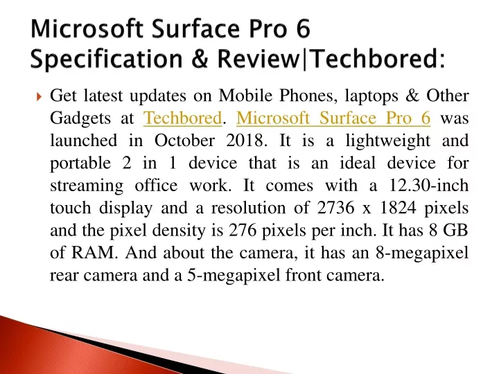 microsoft surface pro 6 specification review techbored