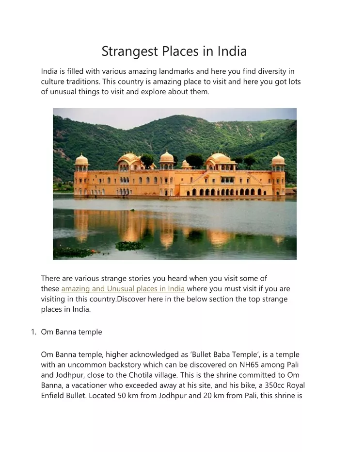 strangest places in india