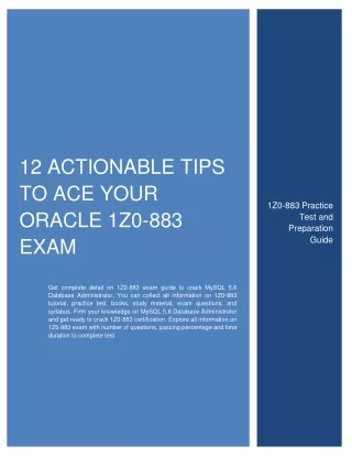 12 actionable tips to ace your oracle 1z0 883 exam