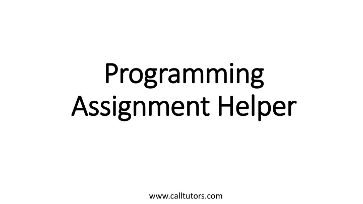 programming assignment helper