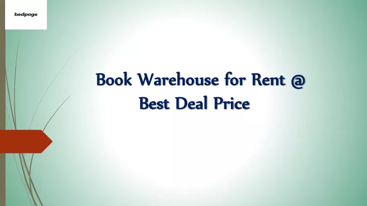 book warehouse for rent @ best deal price