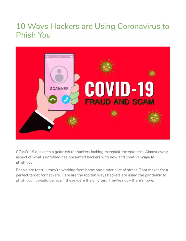 10 ways hackers are using coronavirus to phish you