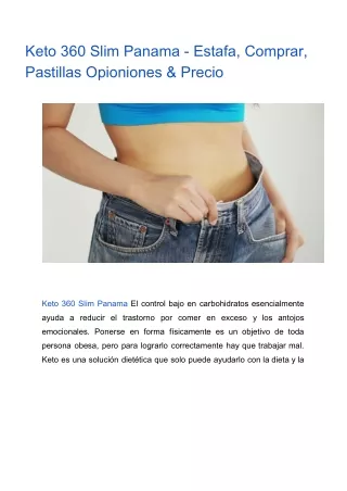 keto 360 slim panama estafa comprar pastillas