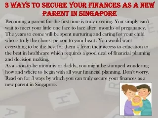 3 ways to secure your finances as a new parent