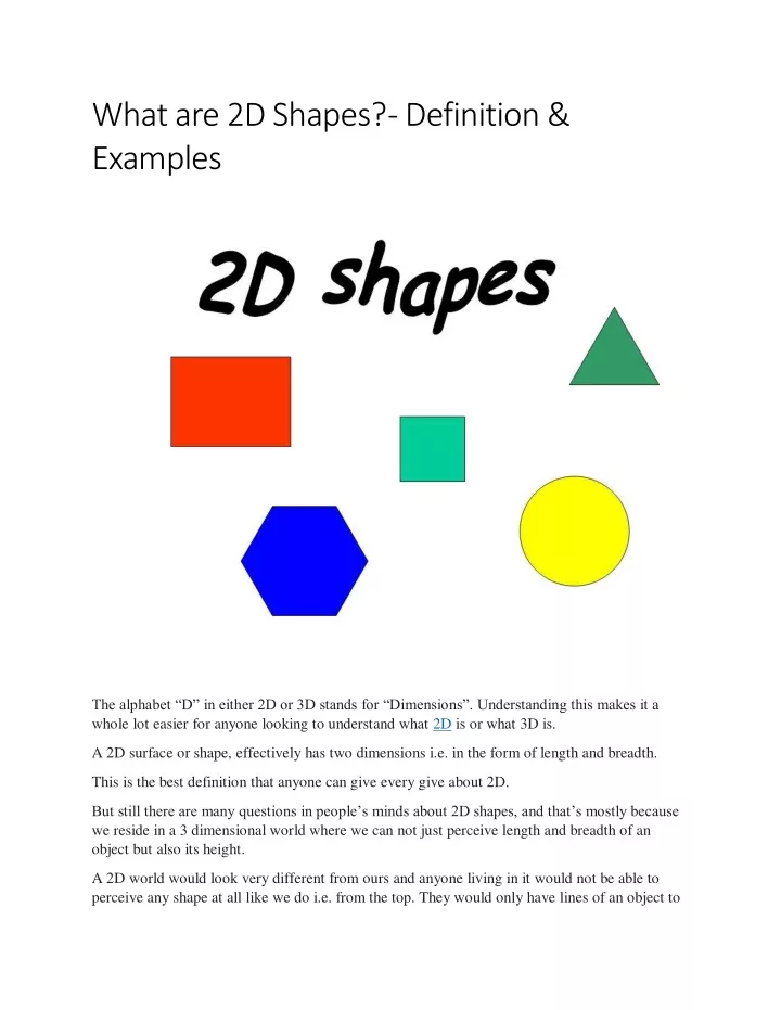 what are 2d shapes definition examples