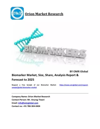 Biomarker Market Size, Industry Trends, Share and Forecast 2018-2023