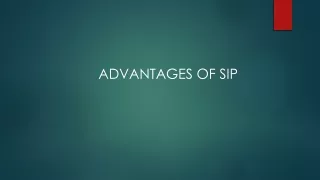 advantages of sip