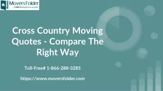cross country moving quotes compare the right way