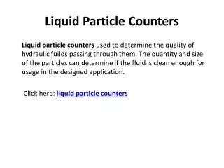 Liquid Particle Counters