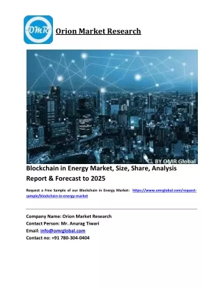 Blockchain in Energy Market Size, Industry Trends, Share and Forecast 2019-2025