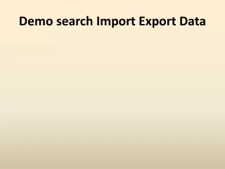 demo search import export data
