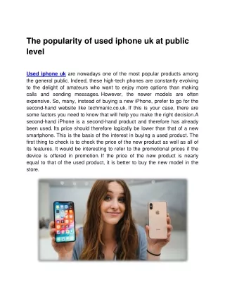 the popularity of used iphone uk at public level