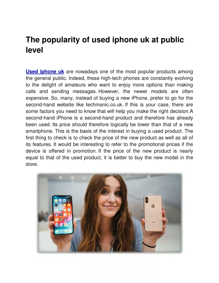 the popularity of used iphone uk at public level