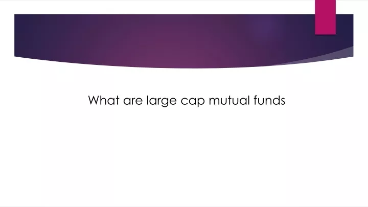 what are large cap mutual funds