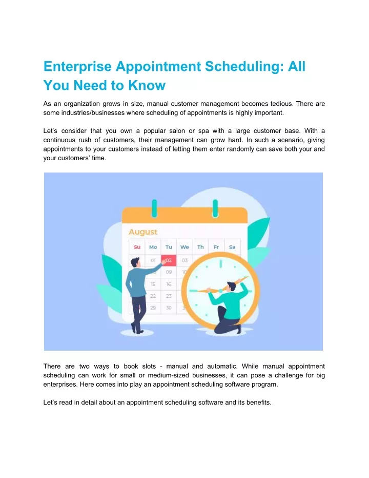 enterprise appointment scheduling all you need