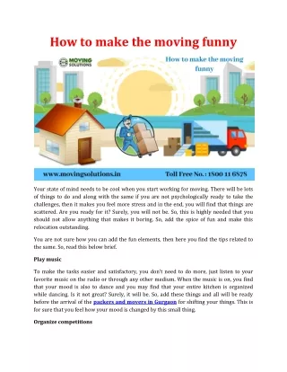 how to make the moving funny