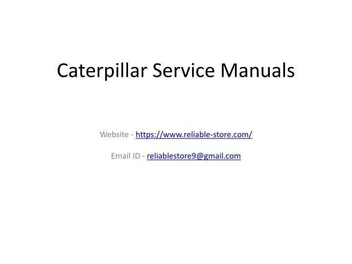 caterpillar service manuals
