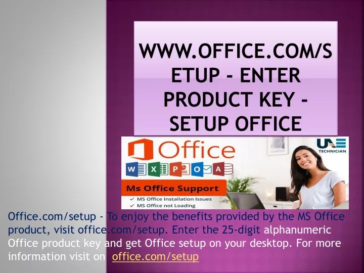 www office com setup enter product key setup office