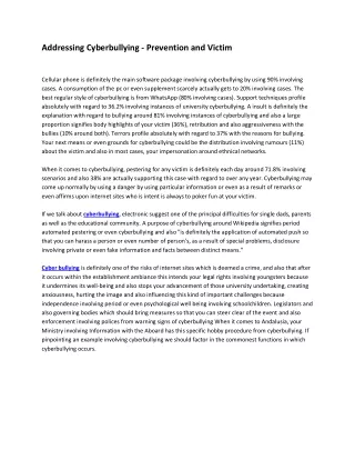 addressing cyberbullying prevention and victim