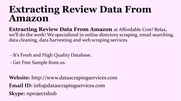extracting review data from amazon