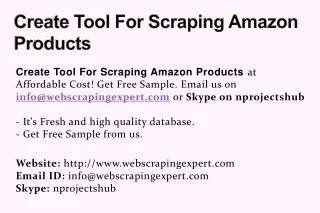 create tool for scraping amazon products