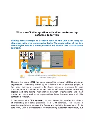 what can crm integration with video conferencing