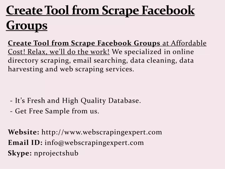 create tool from scrape facebook groups
