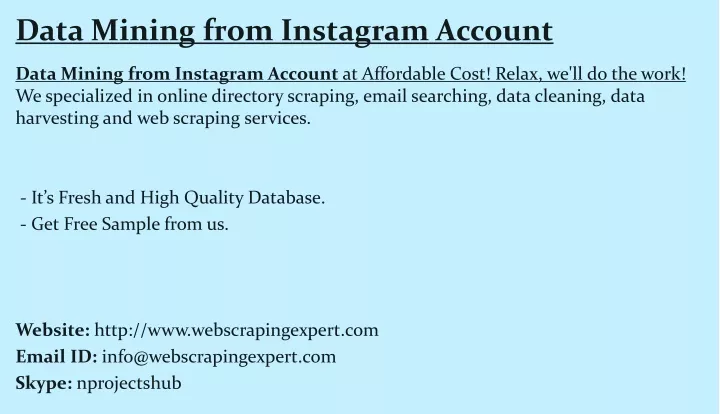 data mining from instagram account