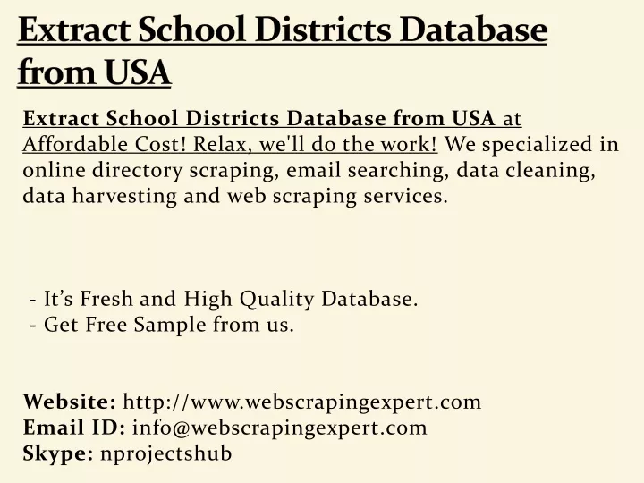 extract school districts database from usa
