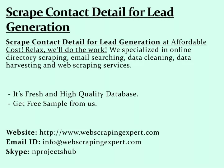 scrape contact detail for lead generation