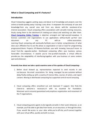 what is cloud computing and it s features