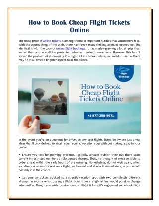 how to book cheap flight tickets online