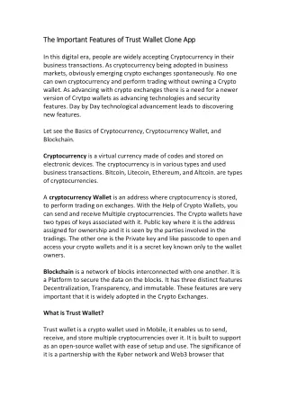 the important features of trust wallet clone